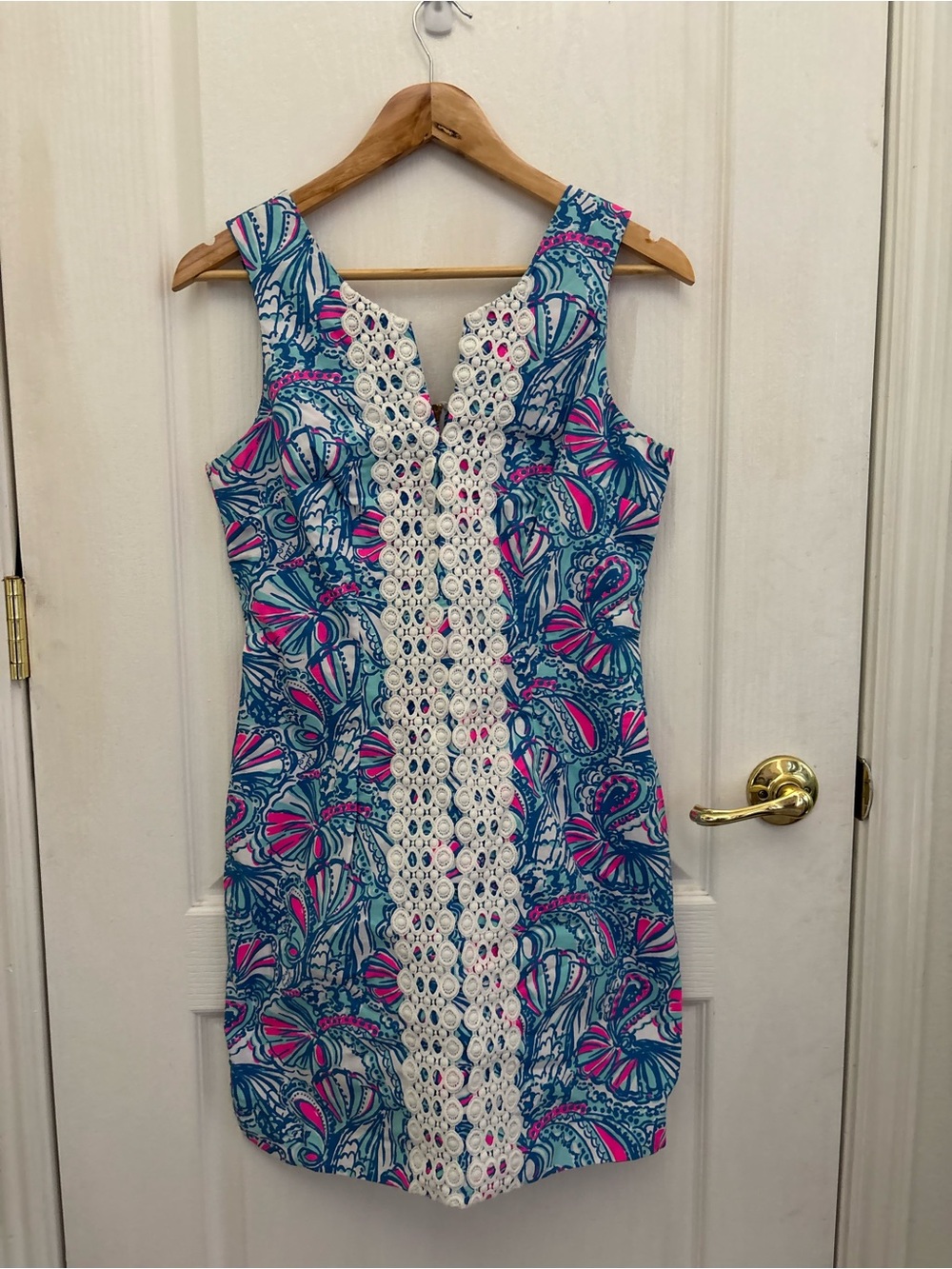 Lilly Pulitzer 20th Anniversary Target Blue, Teal & Pink Print Woman’s 8 Dress